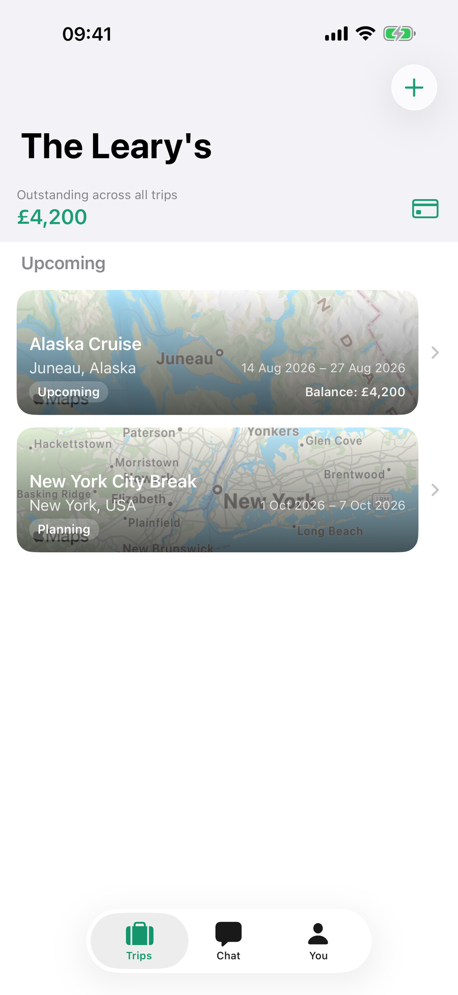 Family Trips upcoming trip list